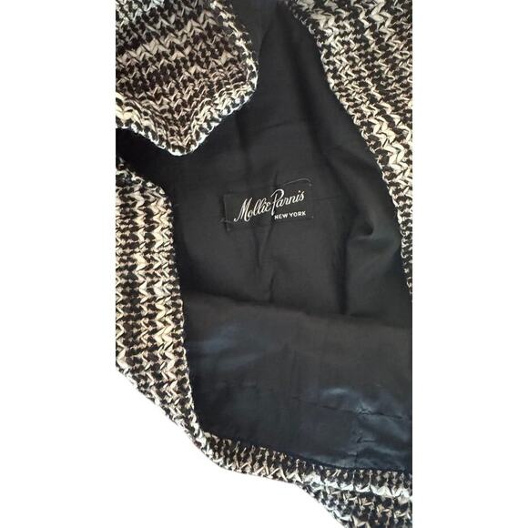 Vintage Mollie Parnis x Saks Fifth Avenue Tweed Dress Black White Gold A-Line - Picture 8 of 16